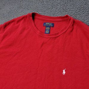 Polo Ralph Lauren Sleepwear Long Sleeve Shirt Cotton Red Mens Size XL